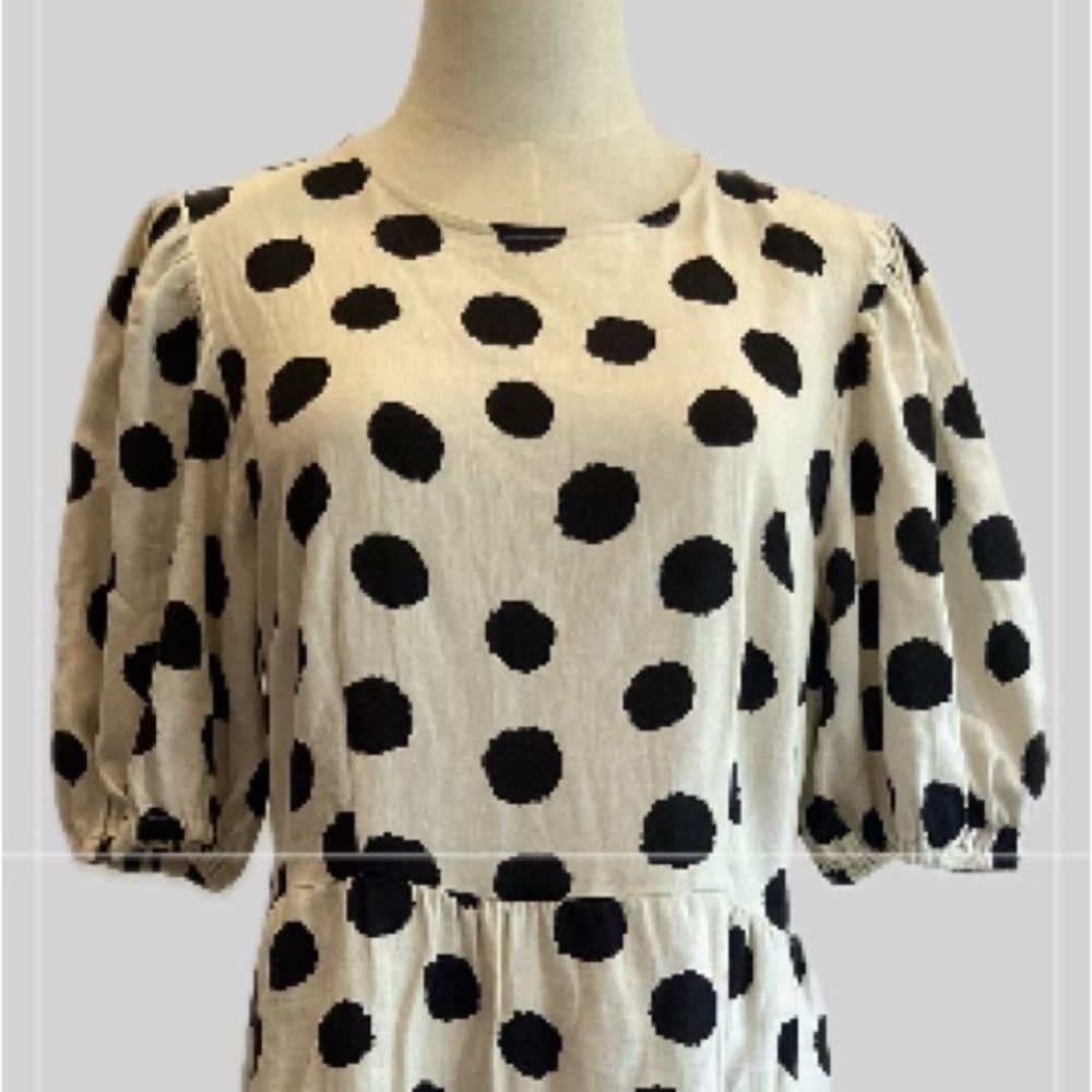 Who What Wear NWOT Black and Cream Polka Dot Maxi Dress S - Picture 3 of 7
